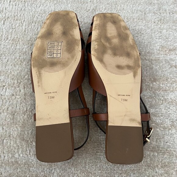 Michael Kors Irene Strappy Woven Leather Slingback Sandals Shoes 7.5 - Picture 5 of 7